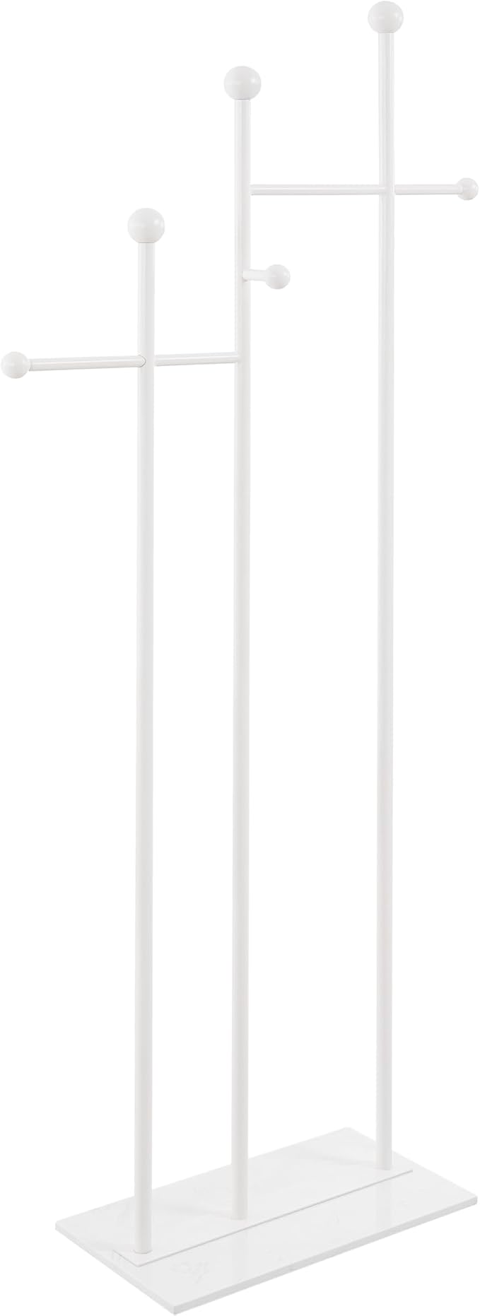 Freestanding Coat Rack with Marble Base Heavy Duty Clothes Rack Metal Coat Tree Stand Hat Rack for Corner Bedroom Entryway Living Room Hotel 19.69 x 11.02 x 68.9 Inches (White)