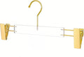 Acrylic Pants Hanger with Gold Hook Transparent Hanger Golden Clip Suitable for Skirts, Pants