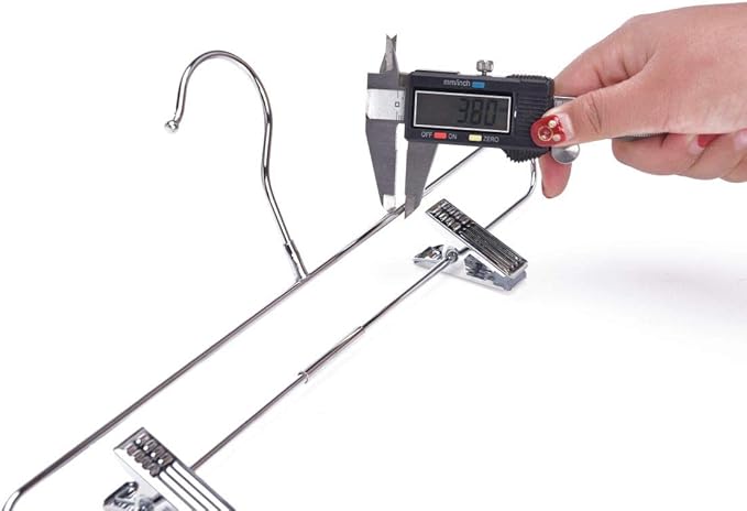 Quality Chrome Pant & Skirt Hanger Set - 10-Pack with 360-Degree Swivel Hooks - Durable, Anti-Rust Hangers for Clothes, Jeans, Slacks & Trousers