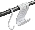 GAViA 20 Pack S Hooks - White Heavy Duty S Shaped Hangers - Pan Pot Holder Rack for Hanging Pans Pots Cups Clothes Bags Towels Plants - Kitchen Bathroom Garden Office