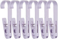 6Pcs Laundry Hooks with Clips Hanger Closet Organizer Clamps Hanging Socks Boot Bras Towels Shower Pegs for Bathroom Wardrobe Kitchen Office Holders Clothes Pins Heavy Duty Outdoor, Light Purple