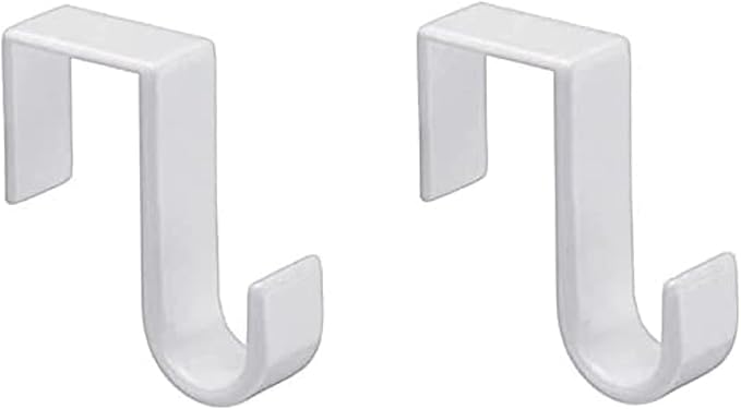 1st Choice Over The Door Hooks Hangers, Laundry Hanger White Plastic 2 Pack Coats Towels Clothes,White