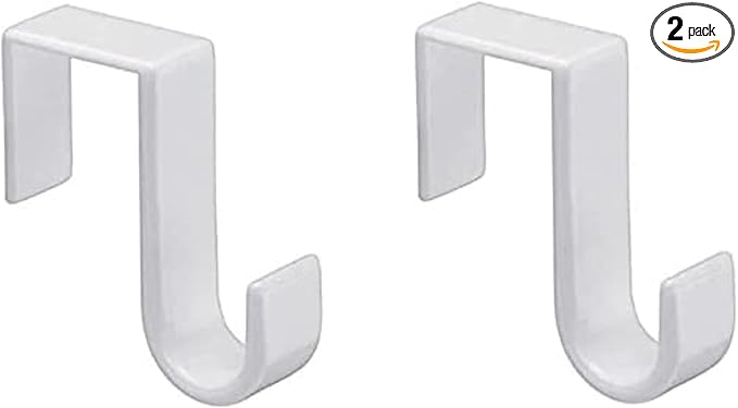 1st Choice Over The Door Hooks Hangers, Laundry Hanger White Plastic 2 Pack Coats Towels Clothes,White