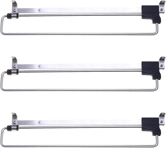 ABOOFAN 3pcs Retractable Wardrobe Clothes Hanger Closet Rod Stainless Steel Sliding Clothes Rack for Pants Scarves Skirts Coat Space Saving Storage 9.84 x 4.84 x 2.44 Inches