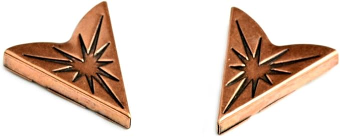 Antique Copper Collar Tips - Western Collar Stays - Copper Finish Fancy Scrolled Collar Tips for Men and Women - Made in USA