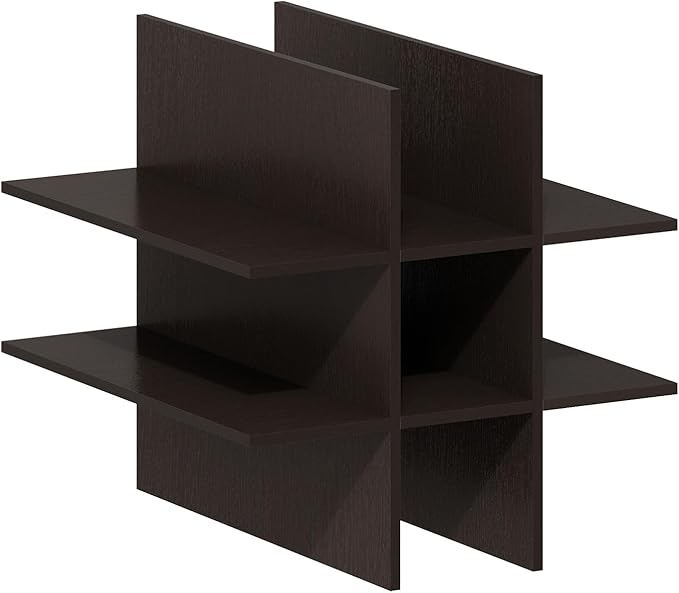 Furinno Cubicle Cube Insert, 9-Compartment Cube Organizer, Fits into Furinno Extra Thick Cubes, for Organizers and Storage, Black Dark Oak (Does not fit IKEA Kallax Shelving)