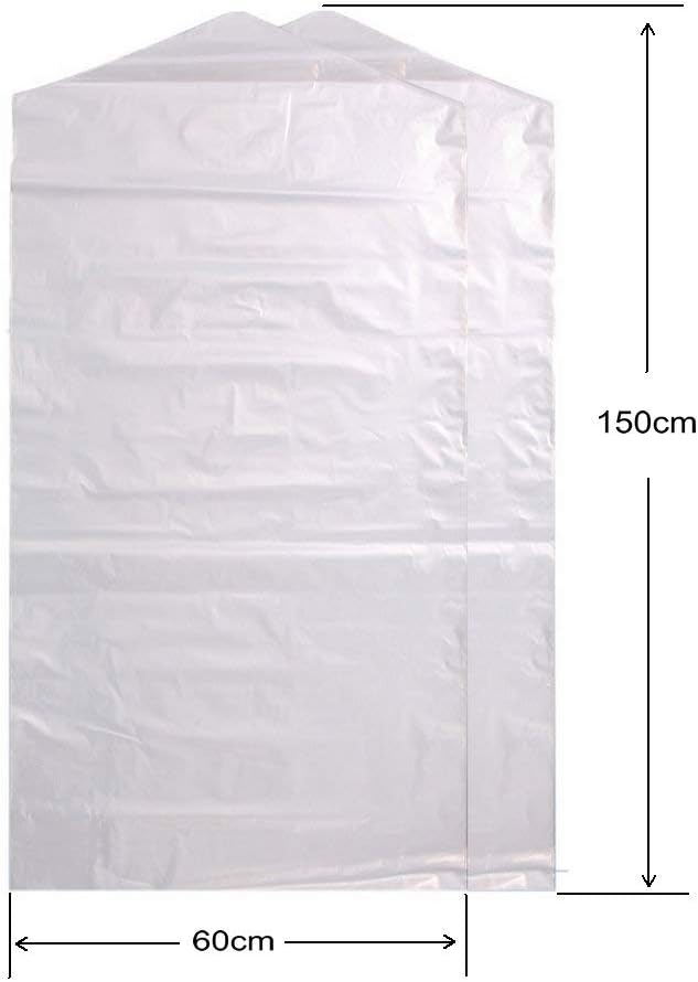 Fangkun Pack of 50 Garment Bag Transparent Clothing Dust Cover Dustproof Wateproof Storage Bag Suitable for Wedding Dresses Long Skirts Windbreakers Down Jackets 23.6 x 59 inches