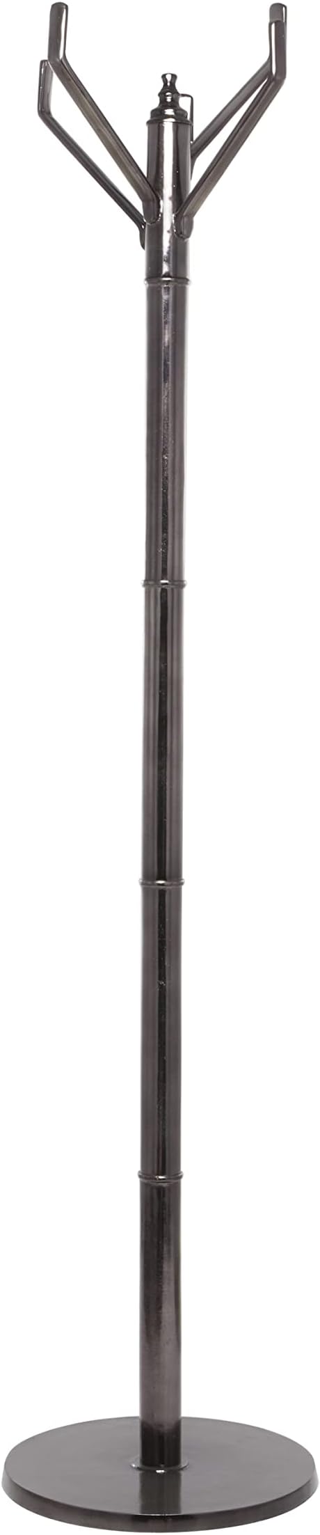 Deco 79 Aluminum Metal 4 Hook Coat Rack, 15" x 15" x 68", Black