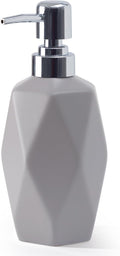 Soap Dispenser, 13.5oz Ceramic Soap Dispenser Bathroom for Kitchen & Bathroom (Light Grey)