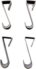 Dependable Industries inc. Essentials Over-The-Door Hanger Hook Set – 4-Pack of 4.5 in., Plastic Over-The-Door Hangers & Over-The-Door Hooks – Over-Door Hooks for Hanging Clothes & Towels (Gray)