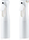 Continuous Spray Bottle for Hair, 2 Pack Whole White 6.8oz Mister Spray Bottle, Hair Spray Bottles for Hairstyling, Cleaning, Plants, Pets, Salons & More