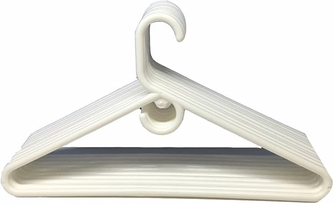 Heavy Duty Tubular Cloth Hangers Jumbo Plastic Adult Cloth Coat Suit Closet Organization Hanger - White (10)