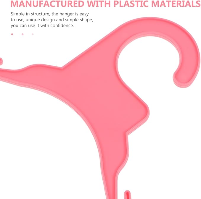 POPETPOP 20 Pcs Dog Clothes Hangers, Cute Pink Dog Drying Coat, Plastic Pet Apparel Hangers, Puppy Drying Racks for Dolls Cats Small Animals (Pink)