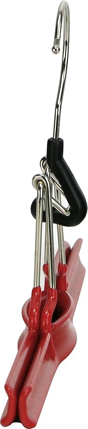 Mawa by Reston Lloyd Non-Slip Space-Saving Clothes Hanger with Clamp for Pants and Skirts, Style M/26, Set of 6, Red