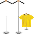 Sintuff Adjustable Child T Shirt Display Flexible Shoulder Stand Shirt Rack Portable Hanging Black Metal Clothes Hanger Rack for Clothing Garment Coat Retail Vendor, Height 16-27.9 Inch (2 Pcs)