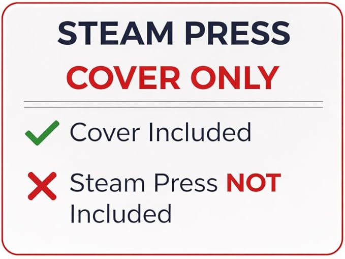 TIVIT Padded Cover for Steamfast SF-680 Mid-Size Steam Press, Alumitek Top Coating, Scorch Resistant, Thick Padding, Fastener Straps, Pull Bungee, 25x10.5”, Made in Italy