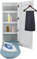 Wall Mounted Ironing Board Cabinet with Mirror, Built in Garment Ironing Surface Ironing Board with Foldable Storage Cabinet for Home Apartment Small Spaces (Style2)