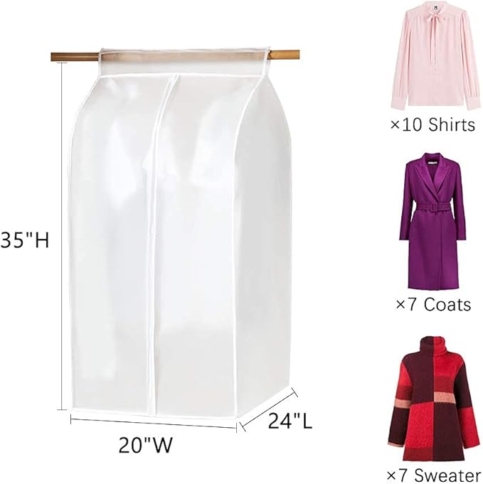 XIAKE Garment Bags M/oth-proof Dust Cover Coat Hanging Clothes Storage Bag Premium Thickened Clothing Organizer Moisture-proof Dust-proof Clothes Cover