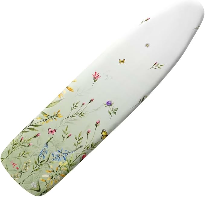 Simple Floral Ironing Board Cover Scorch and Stain Resistant Pressing Cloth for Ironing Waterproof Soft Iron Board Cover with Thick Padding