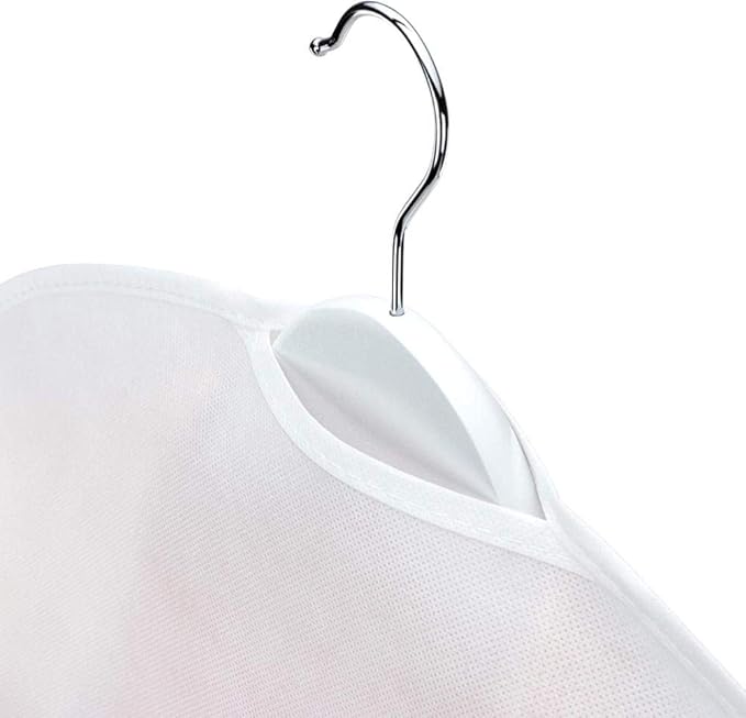 HANGERWORLD Breathable Shoulder Covers Clothes Dust Protectors for Closet Storage (10 Pack, White)