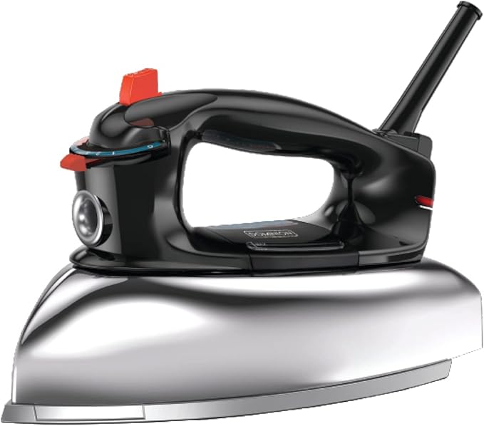 Dominion Classic + 1200 Watt Retro Steam Iron for Clothes with Durable Polished Aluminum Non-stick Soleplate, Adjustable Temperature Control