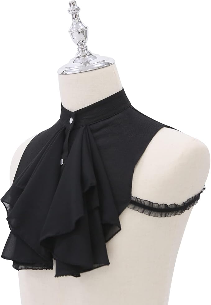 Chiffon Retro Renaissance Palace Fake Collar Suit Decorative Detachable Neck Ruffle Collars Victorian Accessories for Men