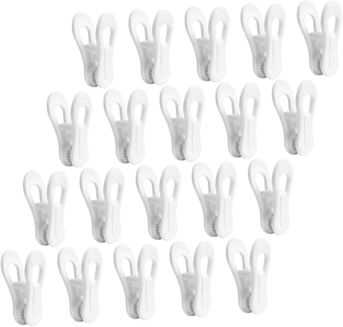 20pcs Hanger Clip Sock Fixing Clips Non-Skid Clothespin Clips Socks Clips Towels Clips Plastic Clothes Clips Quilt Clamp Laundry Pegs Clothespins Clothing Peg Windproof Clothespin
