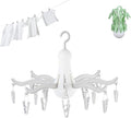 Rogess Octopus Drying Hanger, Clothes Drying Hanger with Clips, Sock Hanger for Drying, 8-Claw Octopus Hanging Dryer with 16 Clips Small Hanger, Travel, Indoor Outdoor use (Gray)