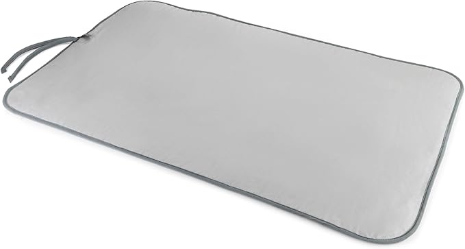 Minky Homecare Deluxe Ironing Mat - Portable Pad for Ironing - Large Surface 39.4 x 23.6 Inches - for Top of Dryer, Washer, Table Top - Metallic Silver