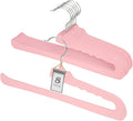 Velvet Pants Hangers,8 Pack Pink Non Slip Felt Slack/Trouser,Slim & Sleek Heavy Duty Space Saving Closet Hangers with 360° Swivel Hook,Tank Top for Shorts,Jeans,Suit Pants,Towel