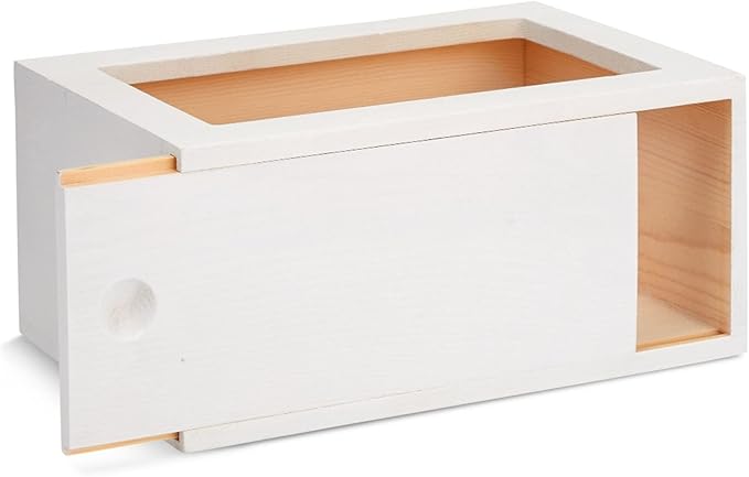 Farmlyn Creek Wood Dryer Sheet Holder - Farmhouse Laundry Pod Holder & Dryer Sheet Box Cover - Hinged Lid Organizer Box - Room Decor & Laundry Room Organization - White, 8 x 5 x 4 in, 120 Count