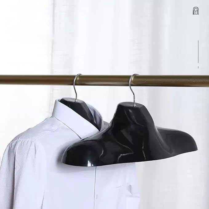 2pcs Clothes Hanger, Extra Thick Plastic Wide Shoulder Adult Mannequin Male Standard Clothing Hanger for Everyday Use