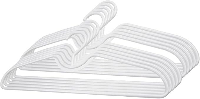 Short Neck Hanger Clothes Plastic Hangers Space Saving Anti-Slip Heavy-Duty Slim Closet Thin Hangers, Coat Hanger for College Dorms, Homes & More, Enhances Closet Space(10Pack)