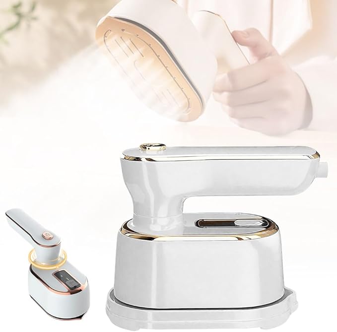 Handheld Portable Steam Iron, 2025 New Travel Steamer Iron, Mini - Portable Ironing Machine Travel Steamer for Clothes Home Dorm (White)