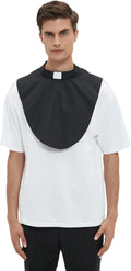 BLESSI Unisex Clergy Tab Collar Dickey Clerical Dickey Bib Collar with Insert White Collar Tab