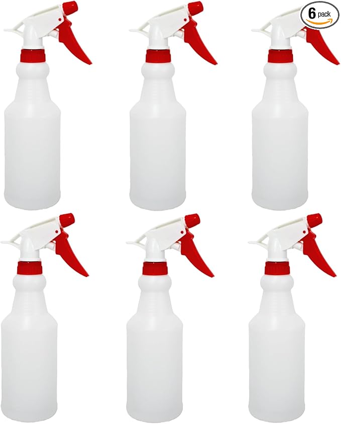6 Pack 16oz Spray Bottles, Reusable Fine Mist Water Sprayer for Plants, Cleaning, High Output Ultrafine Misting Plastic Spray Bottles for Water, Salon, Garden, Kitchen and Bathroon