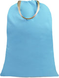 Sanlykate Large Canvas Cotton Laundry Bag with Drawstring & Handles, Heavy Duty Durable Dirty Clothes Organizer, Tear Resistant Hamper Liner Storage Bag, Travel Sack, 25.5 x 34inch - Azure