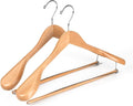 Quality Luxury Wooden Suit Hangers Wide Wood Hanger for Coats and Pants Retro Finish (18, Natural Finish)