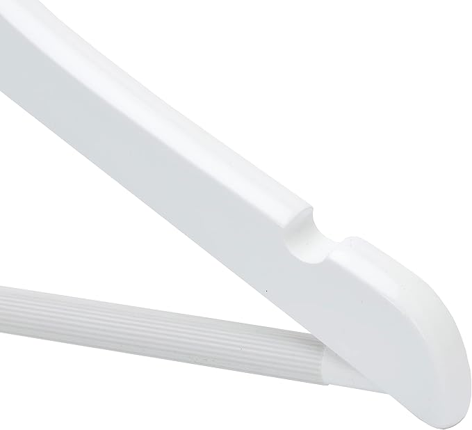 Quality Hangers 80 Pack Kids Hangers 14 Inches - Junior Preteen Youth Wooden Clothes Hanger with Curved Shoulder Swivel Chrome Hook Coated Pant Bar & Nonslip Notches (White, 80)