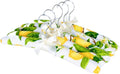 Anti-Slip Satin Padded Clothes Hangers with Rotatable Hooks No Shoulder Bump for Women Heavy Sweaters, Coats, Suits, Floral Pattern with Satin Bow, 360° Swivel Hook, Set of 5 (Lemon)