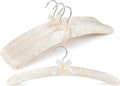 HOUSE DAY Beige Satin Padded Hangers for Women 4 Pack 17 Inch No Shoulder Bump Bride Hanger for Sweaters, Dresses, Clothing, Weddings, Lingerie