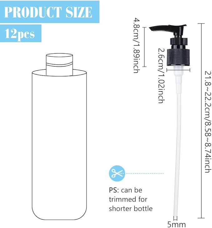 BENECREAT 12 Packs Plastic Replacement Pumps, 24-410 Thread/Neck Locking Black Dispenser Replacement Pump Lotion Pumps for Soap, Lotion, Shampoo, Kitchen and Bathroom