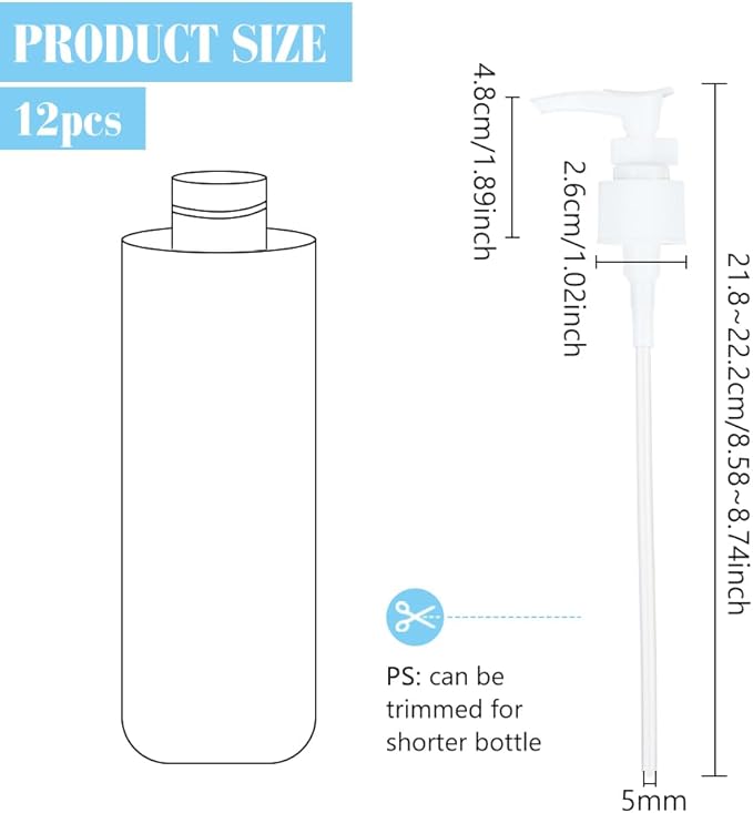 BENECREAT 12 Packs Plastic Replacement Pumps, 24-410 Thread/Neck Locking White Dispenser Replacement Pump Lotion Pumps for Soap, Lotion, Shampoo, Kitchen and Bathroom