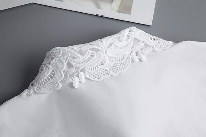 YAKEF Lady Half-Shirt Blouse Detachable Lace Chiffon Fake Collars Dicky Collar Faux Collar