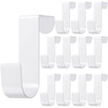 Hotop 12 Pcs Over The Cabinet Drawer Door Hooks 1.12 Inch for Hanger in The Cabinet Decoration Hooks Sturdy Metal Z Shaped Hanger Peg for Bathroom Clothes Towel(White)