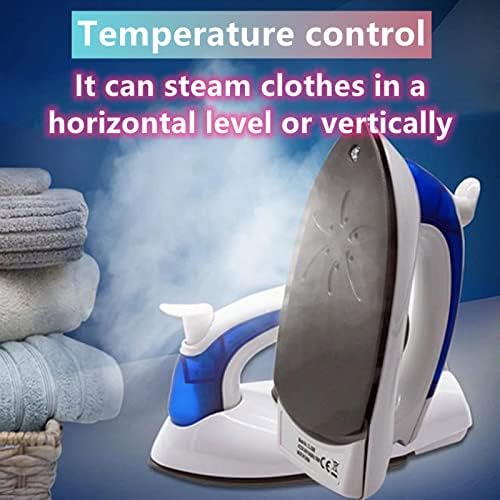 Portable Mini Steam Iron - Handheld Folding Flat Iron for Clothes, Non Stick Sole Plate, Temperature Control, Small Size for Home Travel