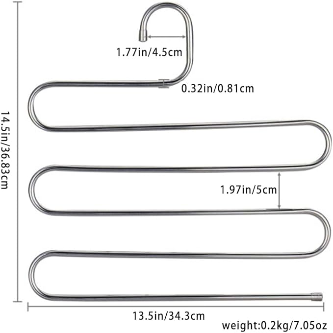 Magik 2-4 Pcs Trouser Pants Hanger Non-Slip S-Shape 5-Layer Rack Closet Space Saver (2)