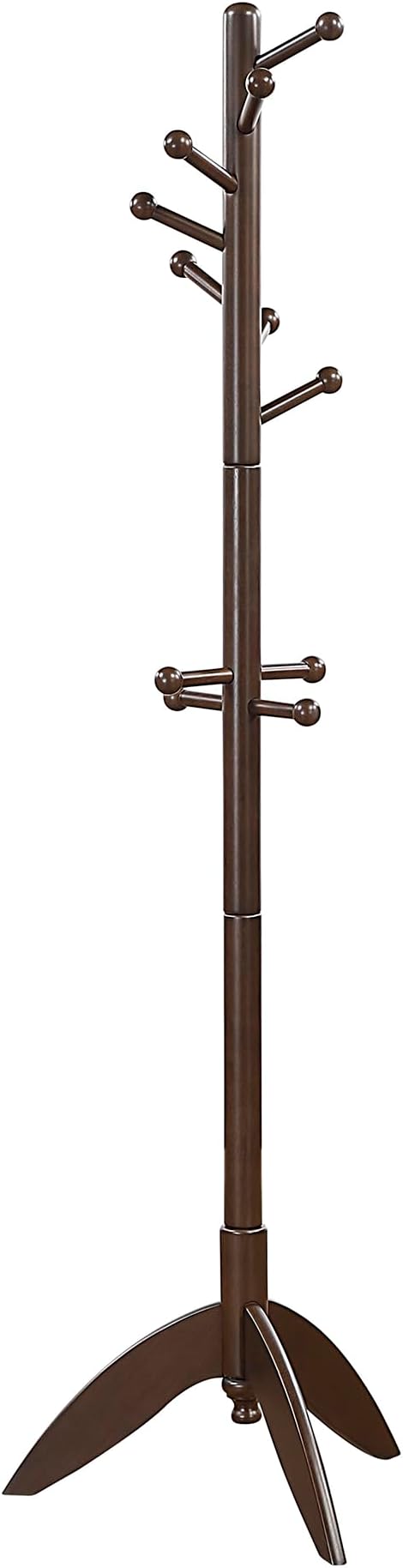 Lexicon Sturdy Solid Wood Coat Rack Stand with 11 Hanging Hooks for Hats,Scarves, Handbags, 7-Tier Wooden Coat Rack Freestanding Tree Used in Bedroom, Entryway, Hallway, Office, Dark Brown