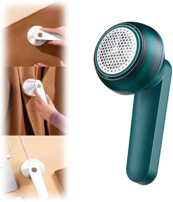 Rechargeable Fabric Shaver for Clothing 2026, Type-C Electric Lint Remover Sweater Fast Shaver for Pilling Clothes, Fuzz Fabric, Hairballs, Blankets, Home Decor (Green)