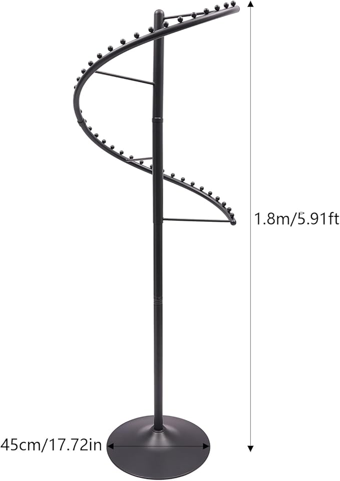 YIYIBYUS Rotating Clothing Rack, 38 Ball Heavy Duty Garment Rack, Standing Iron clothes Hanging Rack Freestanding Hanger For Boutique Display Bedroom Space Saving (Black)